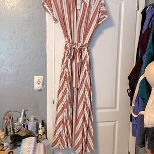 Loft Maxi Shirt Dress Striped